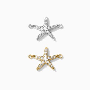 9ct Yellow Gold & Clear CZ Crystal Shining Star Charm - Individual Sky Charms - Jewellerybox