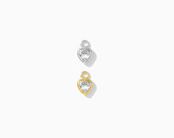 3mm heart bezel charm clear, gold filled, wholesale charm, bulk heart charm, gold heart charm, permanent jewelry, CH271