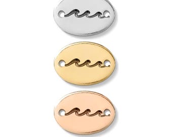Waves connector, gold filled, rose gold filled, sterling silver, permanent bracelet ocean wave connector, gold filled connectors, CN01