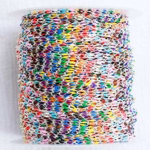 Rainbow Enamel Chain, Silver Plated, Multi Color Chain, Permanent ...