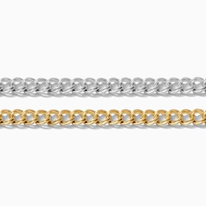 5.5mm parallel curb chain, sterling silver or 14k gold filled, permanent jewelry footage chain, spooled chain, bulk wholesale chain, S68 G68