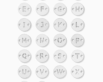 Sterling Silver Letter Connector, 6mm, CN196 SILVER