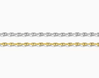 2mm mariner chain, gold filled, sterling silver, permanent jewelry footage chain, spooled chain, bulk wholesale chain, S61, G61