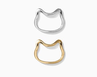 Cat connector charm, sterling silver, gold plated, cat head bracelet connector, cat pendant for jewelry making, permanent jewelry, CN56