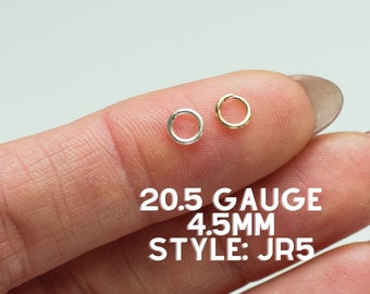 4.5mm OD 20.5 gauge jump rings, 14k gold filled, sterling silver, jump rings gold filled, jump rings gold fill, bulk wholesale supplies, JR5
