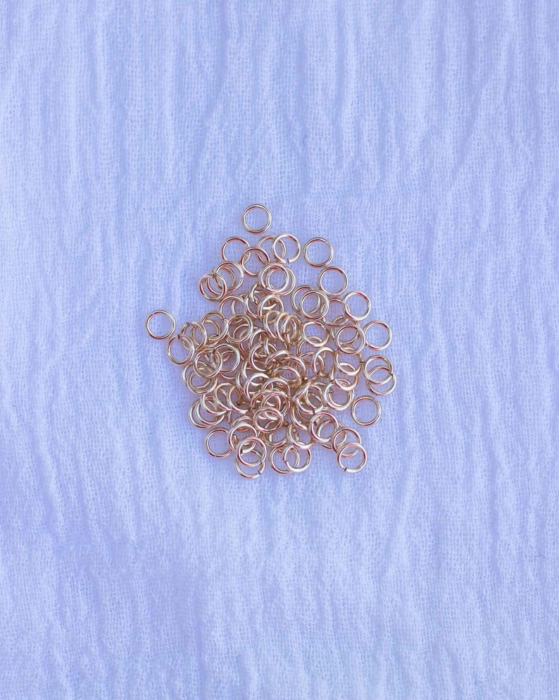 5mm 22 gauge jump rings, 14k gold filled, sterling silver, 14k rose gold filled, jump rings gold filled, jump rings gold fill, JR16 image 5