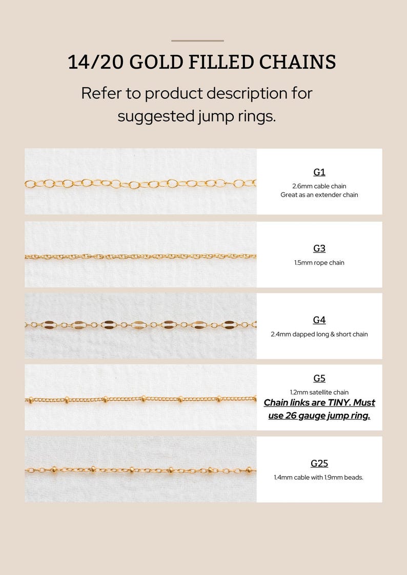 14k gold filled footage chain, wholesale bulk chain for permanent jewelry supplies, paperclip chain, dapped bar chain, satellite chain image 6
