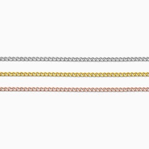 2mm curb chain, gold filled, sterling silver, rose gold filled, unfinished chain, bulk chain, permanent jewelry chain spool, S35 G35 R35