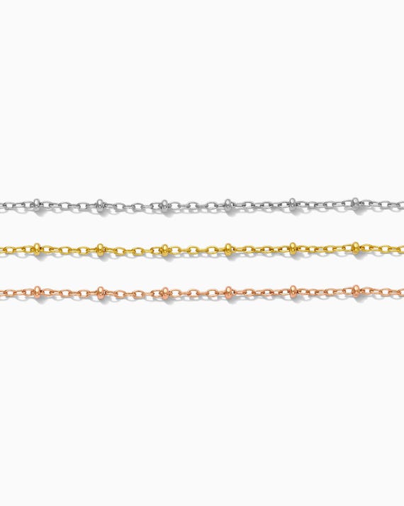1.4mm satellite chain, gold filled, sterling silver, rose gold filled, permanent jewelry chain, wholesale chain, footage chain, S25 G25 R25