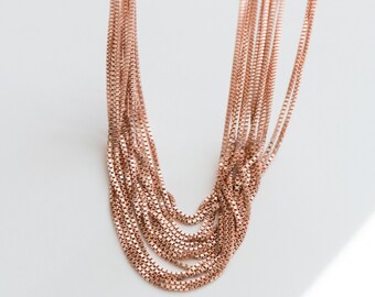 16", 18" or 20" box chain, 14k rose gold filled, box necklace chain, box chain, wholesale necklace chain, bulk necklace chain, NC02