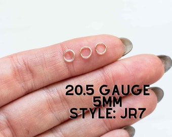 5mm OD 20.5 gauge jump rings, 14k gold filled, sterling silver, 14k rose gold filled, jump rings gold filled, jump rings gold fill, JR7