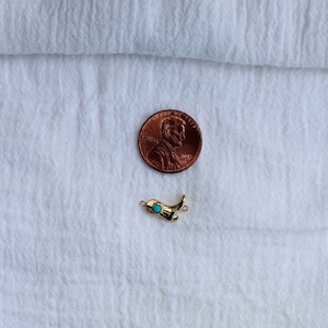 Cowgirl boot genuine turquoise connector charm, sterling silver, gold plated, cowboy boot connector, western, permanent jewelry, CN151 image 5