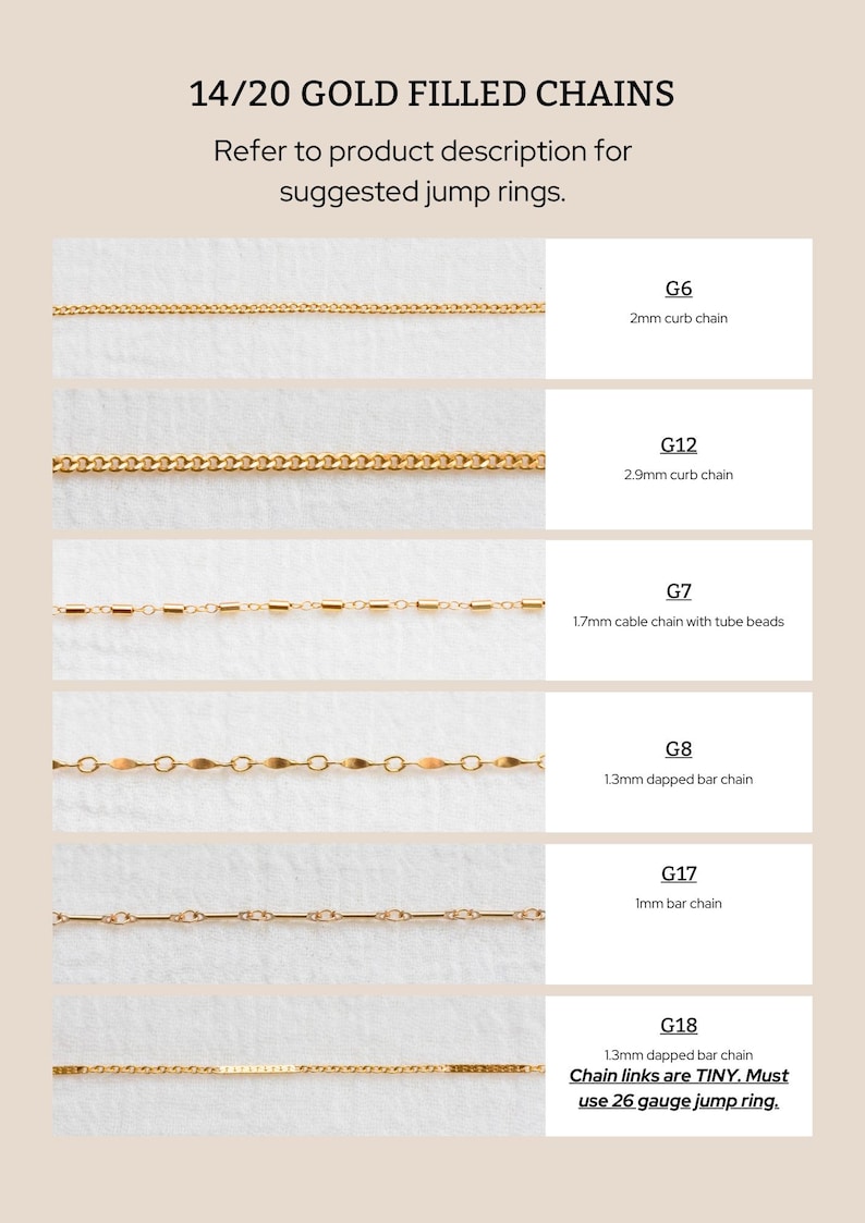 14k gold filled footage chain, wholesale bulk chain for permanent jewelry supplies, paperclip chain, dapped bar chain, satellite chain image 7