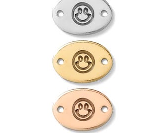 Smiley connector, gold filled, rose gold filled, sterling silver, bracelet smiley connector, gold filled connectors, CN01