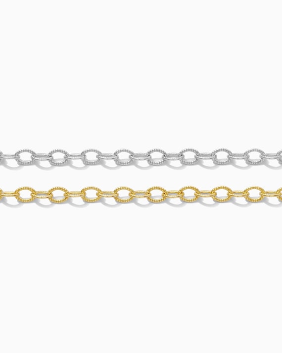 3.8mm patterned cable chain, gold filled, sterling silver, unfinished chain, bulk chain, cable chain, permanent jewelry chain spool, S44 G44