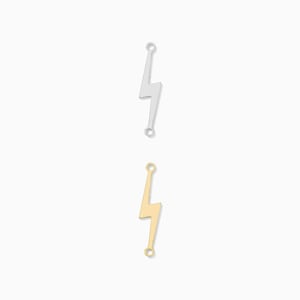 Lightning bolt gold filled connector charm, lightning bolt sterling silver connector, permanent jewelry connectors, CN193