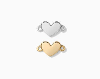 Heart connector, sterling silver, permanent jewelry heart connector, permanent jewelry bracelet connector, bracelet connector charm, CN54