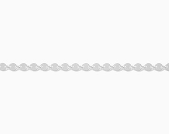 4mm linked disc chain, sterling silver, disc chain, silver chain, permanent jewelry, footage chain, bulk wholesale chain, S188