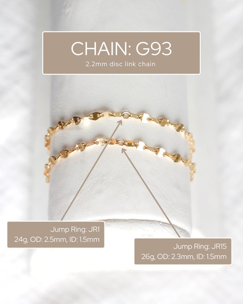 2.2mm Disc Link Chain 14k Gold Filled, Gold Chain, Link Chain ...