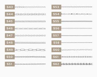 2 inch chain sample, .925 sterling silver, S47-S87, CSP200-6