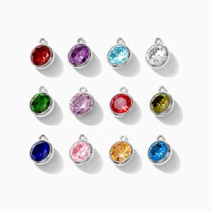 6 mm Sterling Silber Geburtsstein Charms, Grosshandel Geburtsstein Verbinder, Grossmutterstein Verbinder, permanenter Schmuck, CH106