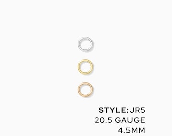 4.5mm OD 20.5 gauge jump rings, 14k gold filled, sterling silver, jump rings gold filled, jump rings gold fill, bulk wholesale supplies, JR5