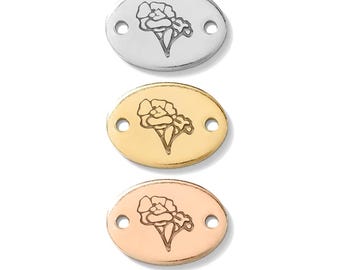 Carnation connector, gold filled, rose gold filled, sterling silver, bracelet carnation connector, gold filled connectors, CN01