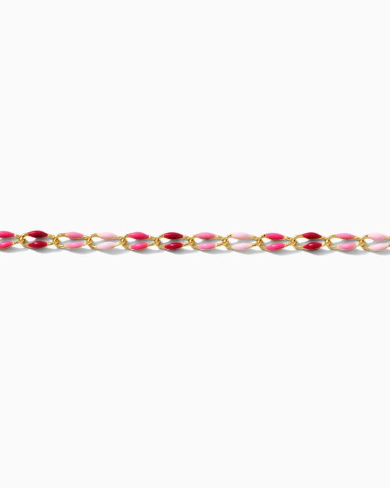 Pink multi color enamel chain, GP112