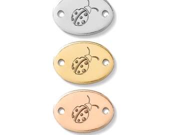 Ladybug connector, gold filled, rose gold filled, sterling silver, bracelet ladybug connector, gold filled connectors, CN01
