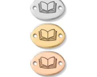 Book connector, gold filled, rose gold filled, sterling silver, book connector, gold filled connectors, CN01