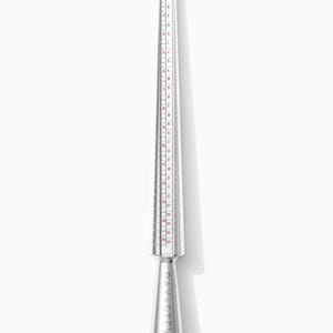 May include: A silver-colored metal ring mandrel featuring a tapered design with engraved measurement markings and letters along the length. The handle is cylindrical and displays the text RAY & STEW etched vertically into the polished metal surface.