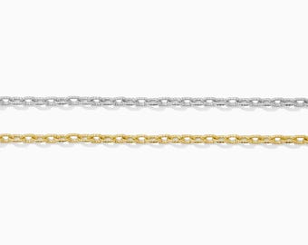 2.6mm patterned cable chain, 14k gold filled, sterling silver, unfinished chain, bulk chain, permanent jewelry chain, wholesale, S197, G197