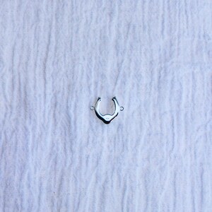 Horseshoe genuine turquoise connector charm, sterling silver, gold plated, CN157 image 7