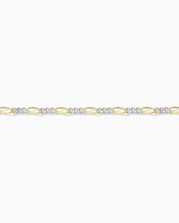 3mm mixed metal figaro 3+1 unfinished chain, 14k gold filled, .925 sterling silver, MM183
