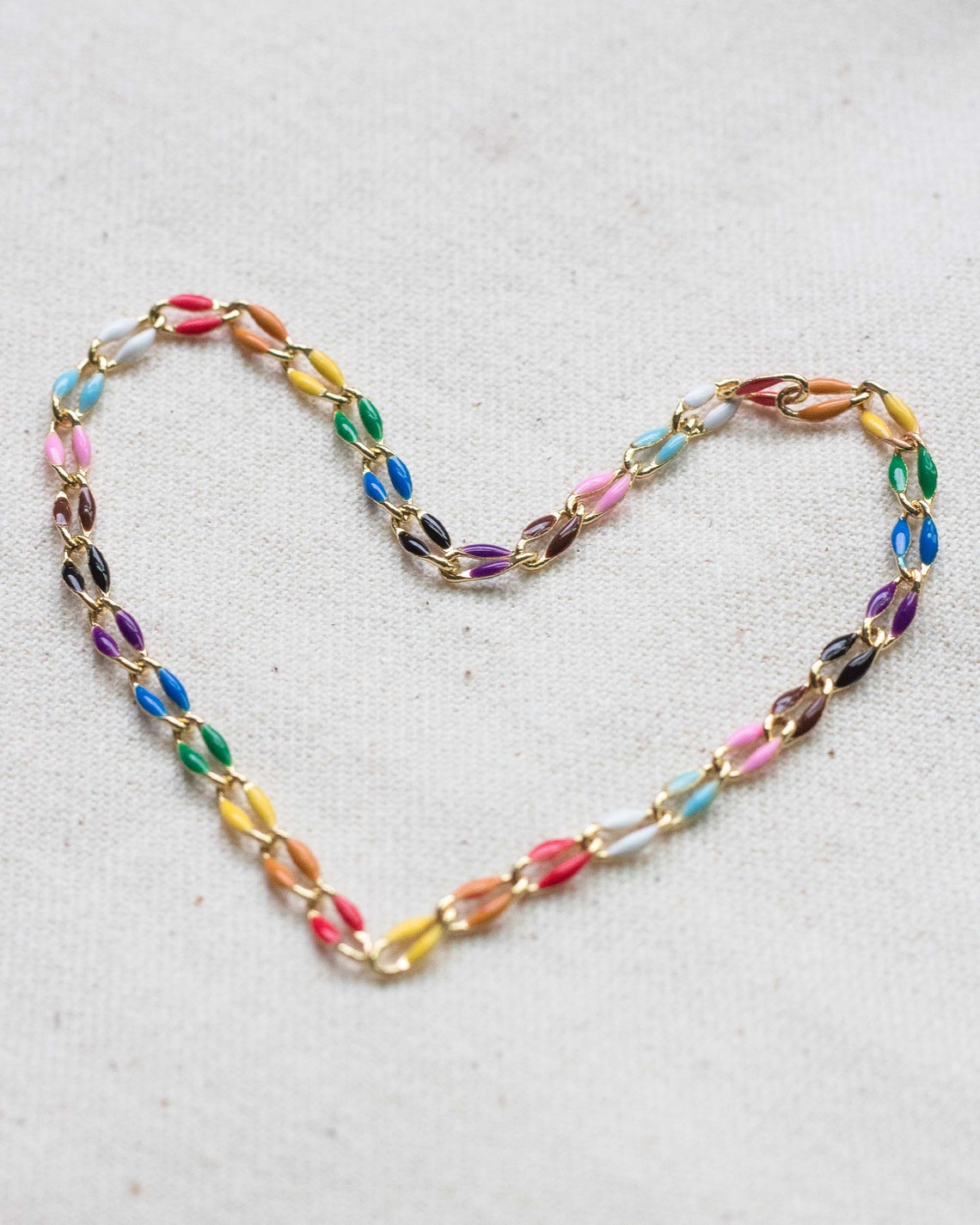 Chain Color Options Rainbow Enamel Chain, Multi Color Chain, Permanent Jewelry Bulk Enamel ...