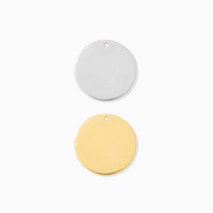 15.9mm circle disc charm blank, .6", with 1 hole, 20 gauge, 14k gold filled, B72