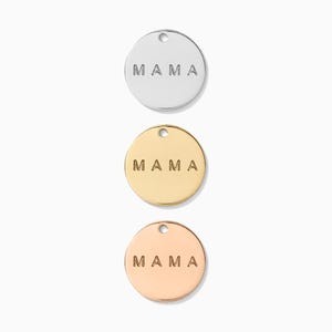 12.7mm mama pendant, mama necklace pendant, mama charm bulk wholesale, mama disc pendant bulk, CH27