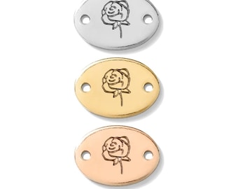 Rose connector, gold filled, rose gold filled, sterling silver, bracelet rose connector, gold filled connectors, CN01