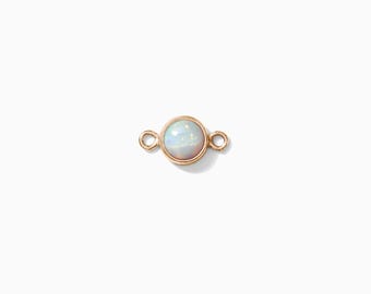 4mm rose gold filled opal connector synthetic, imitation opal connector link, permanent jewelry supplies CN271