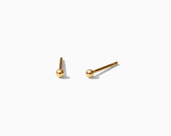 2mm Ball Stud Earrings, 14k Gold Filled, .925 Sterling Silver, E11