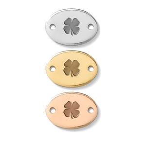 Clover connector, gold filled, rose gold filled, sterling silver, permanent bracelet st Patricks day connector, gold filled connectors, CN01
