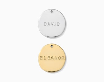 15x14mm organic circle charm with custom text, 14k gold filled, sterling silver, stamping charm, custom name charm, custom charms, CH207