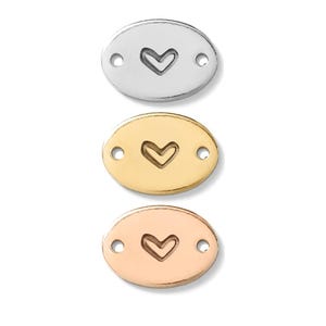 Heart connector, gold filled, rose gold filled, sterling silver, permanent bracelet heart connector, gold filled connectors, CN01