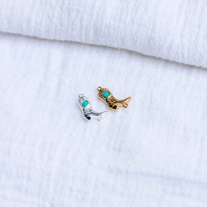 Cowgirl boot genuine turquoise connector charm, sterling silver, gold plated, cowboy boot connector, western, permanent jewelry, CN151 image 10