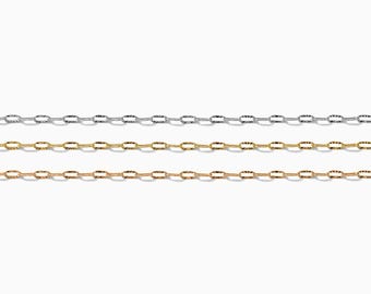 1.4mm patterned cable chain, 14k gold filled, .925 sterling silver, rose gold, permanent jewelry, spooled chain, thin chain, G64, S64, R64