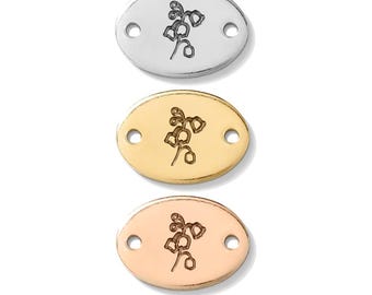 Lily of the valley connector, gold filled, rose gold filled, sterling silver, bracelet lily connector, gold filled connectors, CN01