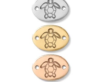 Turtle connector, gold filled, rose gold filled, sterling silver, bracelet turtle connector, gold filled connectors, CN01