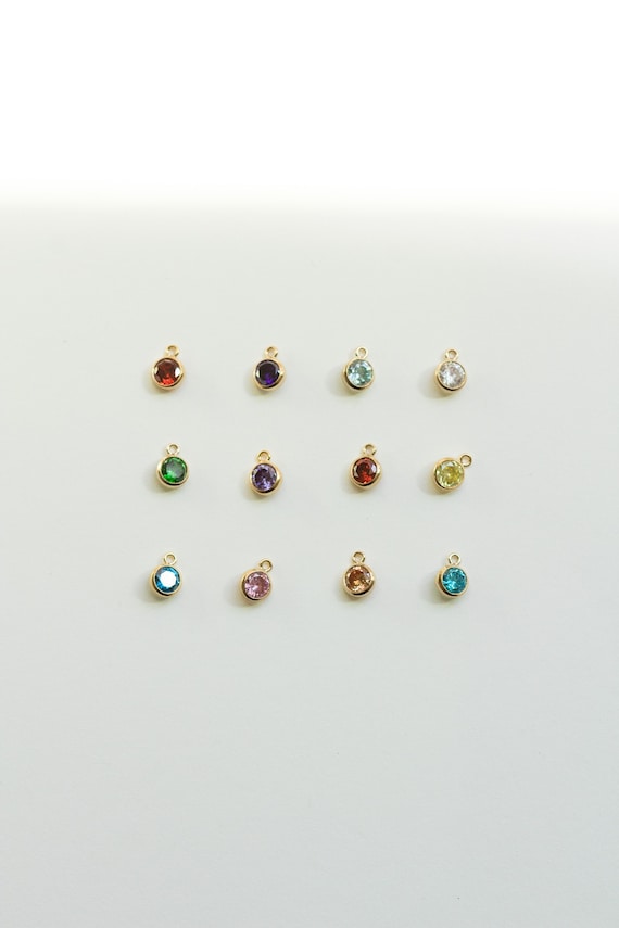 4mm Birthstone Charms, Gold Filled July