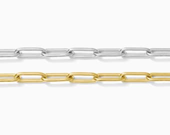 4mm paperclip chain, 14kgold filled, .925 sterling silver, permanent jewelry chain spool, S225 G225