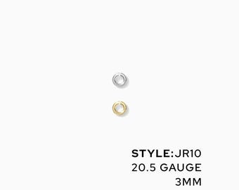 3mm OD 20.5 gauge jump rings, 14k gold filled, sterling silver, jump rings gold filled, permanent jewelry jump rings, JR10